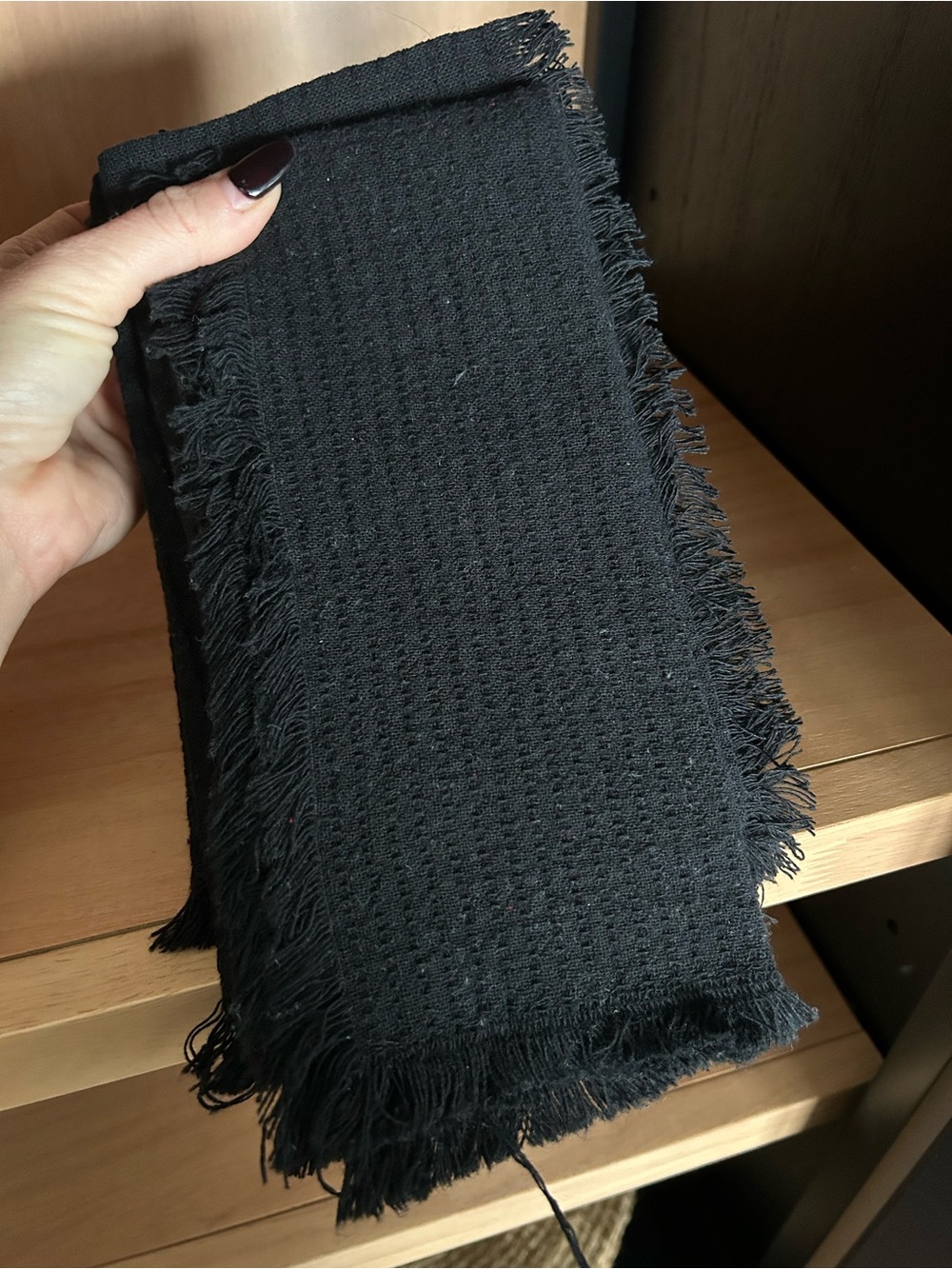 Black Fringe 100% Cotton Napkins - Set of 4